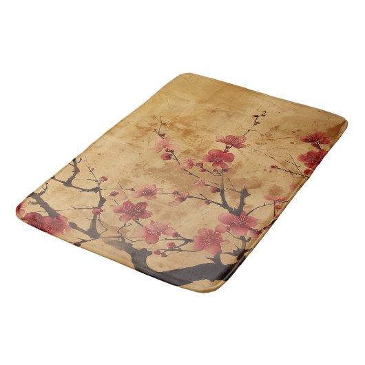 Vintag Japanisch Cherry Blossom Badematte (Schrägansicht)