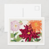 Vintag Japanisch Dahlia Woodblock Print Postkarte (Vorne/Hinten)