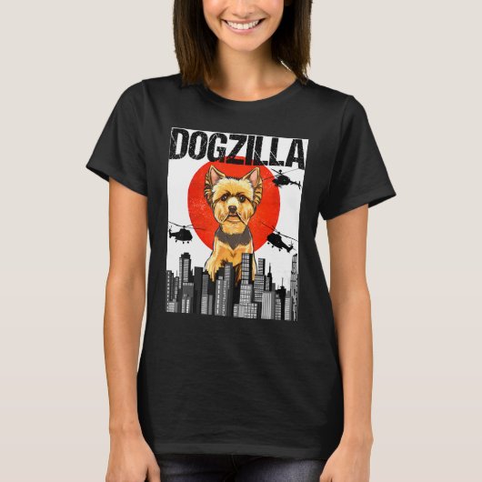 Vintag Japanisch Dogzilla Yorkshire Terrier T-Shirt (Vorderseite)