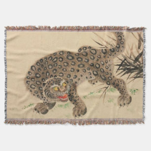 Vintag Japanisch Gepunktet Leopard Scroll Decke