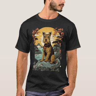Vintag Japanisch Samurai Lakeland Terrier Dog T-Shirt
