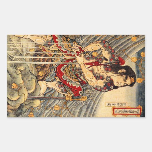 Vintag Japanisch Samurai Stickers (Vorderseite)