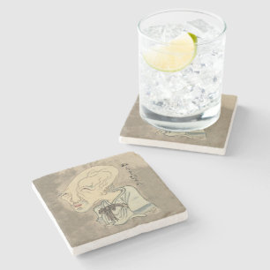 Vintag Japanisch Yokai Nurarihyon Steinuntersetzer