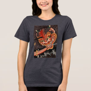 Vintag Japanisch Yokai Oni King Fine Art Tri-Blend Shirt
