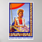 Vintag Java Bali Indonesia Travel Poster (Vorne)
