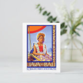 Vintag Java Bali Indonesia Travel Postkarte (Stehend Vorderseite)