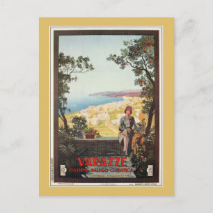 Vintag Jazz Age Varazze Italienisches Reiseplakat Postkarte