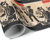 Vintag Jazz Band Poster: Cooles Design Geschenkpapier (Rolleneckpunkt)