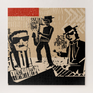 Vintag Jazz Band Poster: Cooles Design Puzzle