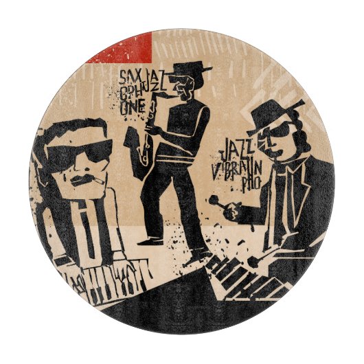 Vintag Jazz Band Poster: Cooles Design Schneidebrett (Vorderseite)
