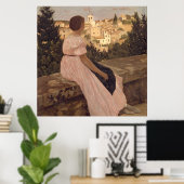 Vintag Jean Frederic Bazille Das rosa Kleid Poster (Heimbüro)