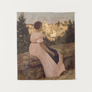 Vintag Jean Frederic Bazille Das rosa Kleid Wandteppich