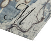 Vintag Jeans Victori Monogram Glasschneidboard Schneidebrett (Ecke)
