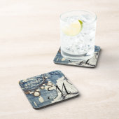 Vintag Jeans Viktorianisch Monogram Drink Unterset Untersetzer (Rechte Seite)