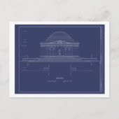Vintag Jefferson Monument Blueprints Postkarte (Vorderseite)