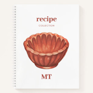 Vintag Jelly Mold Recipe Cookbook Monogram Notizblock
