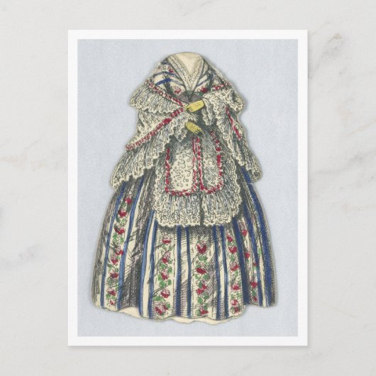 Vintag Jenny Lind Paper Doll Postkarte (Vorderseite)