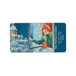 Vintag Jenny Nyström Custom Frohe Weihnachten Adressaufkleber