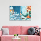 Vintag Jenny Nyström Custom Frohe Weihnachten Leinwanddruck (Insitu (Wohnzimmer))