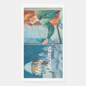 Vintag Jenny Nyström Custom Frohe Weihnachten Serviette (Vorderseite)