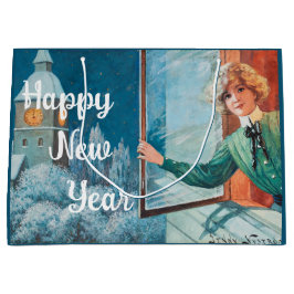 Vintag Jenny Nyström Custom Happy New Year Große Geschenktüte