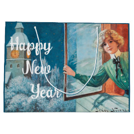 Vintag Jenny Nyström Custom Happy New Year Große Geschenktüte