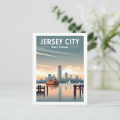 Vintag Jersey City New Jersey Postkarte (Stehend Vorderseite)