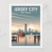 Vintag Jersey City New Jersey Postkarte (Vorderseite)
