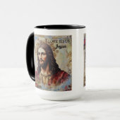 Vintag Jesus Christlich Personalisierter Name Tasse (Vorderseite Links)