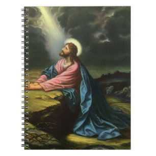 Vintag Jesus Christus beten, Garten von Gethsemane Notizblock