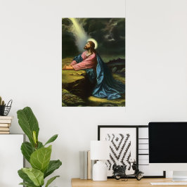 Vintag Jesus Christus beten, Garten von Gethsemane Poster