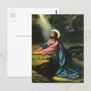 Vintag Jesus Christus beten, Garten von Gethsemane Postkarte