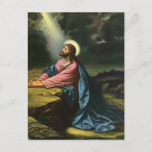 Vintag Jesus Christus beten, Garten von Gethsemane Postkarte