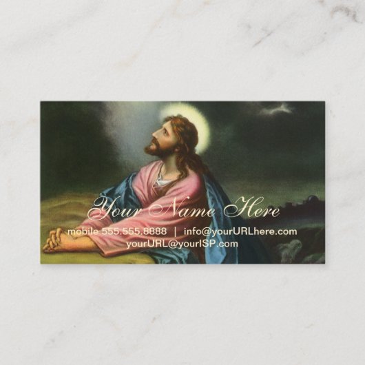Vintag Jesus Christus beten, Garten von Gethsemane Visitenkarte (Vorderseite)