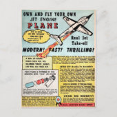 Vintag Jet Flugzeug Werbung Postkarte (Vorderseite)