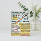 Vintag Jet Flugzeug Werbung Postkarte (Stehend Vorderseite)