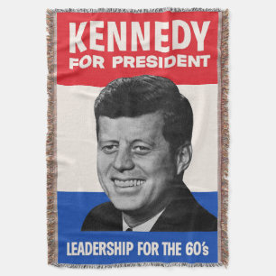 Vintag JFK Kennedy für Präsidentschaftskampagne 19 Decke
