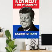 Vintag JFK Kennedy für Präsidentschaftskampagne 19 Poster (Heimbüro)