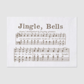 Vintag Jingle, Bells ! Notenchor 1850 Seidenpapier