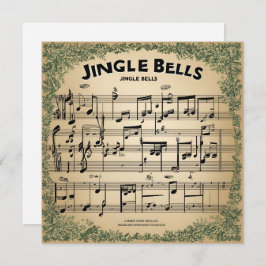 Vintag Jingle Bells Sheet Music Company Feiertagskarte