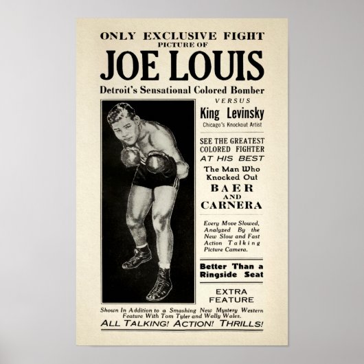 Vintag Joe Lewis Fight Poster (Vorne)