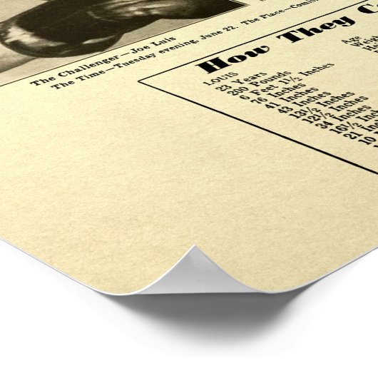 Vintag Joe Lewis / James Braddock Poster (Ecke)