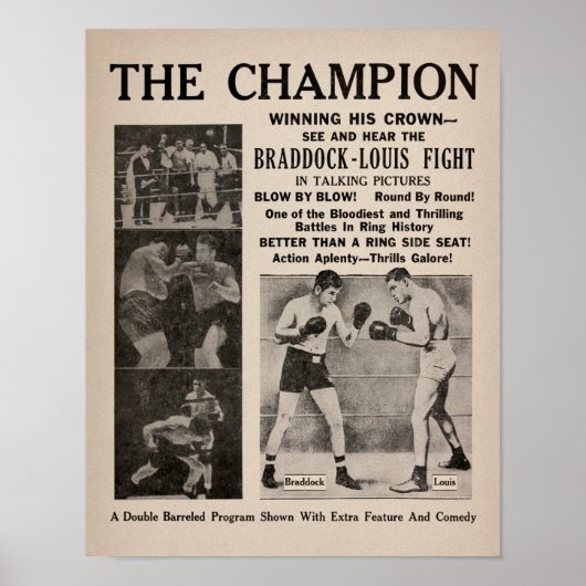 Vintag Joe Lewis / James Braddock Poster (Vorne)