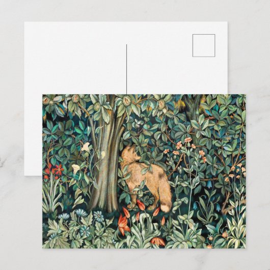 Vintag John Dearle "Greenery" - Blume und Fuchs vo Postkarte (Vorne/Hinten)