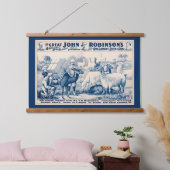 Vintag John Robinson Circus Poster Wandteppich Mit Holzrahmen (Schlafzimmer)