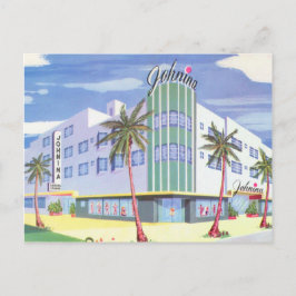 Vintag Johnina Hotel, Miami Beach, Florida Postkarte