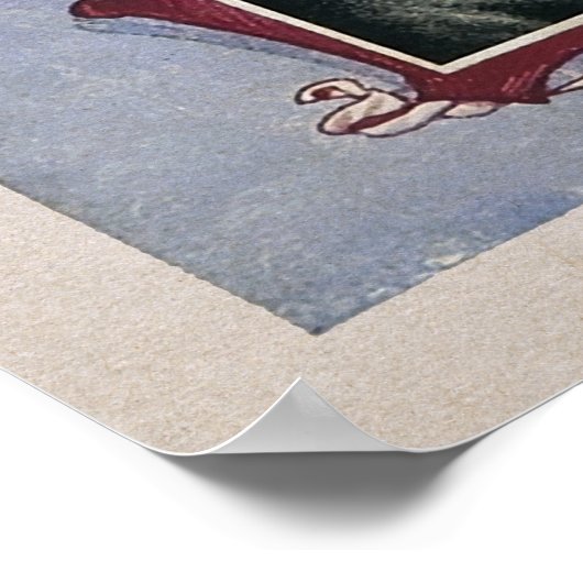 Vintag Johnson Burns Fight Souvenir Poster (Ecke)