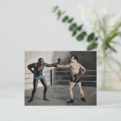 Vintag Johnson VS Jeffries Boxing Postkarte (Stehend Vorderseite)
