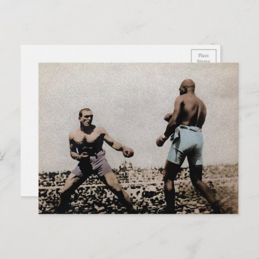 Vintag Johnson VS Jeffries Fight Postkarte (Vorne/Hinten)