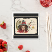 Vintag Jolly Halloween Hexe Serviette (Beispiel)